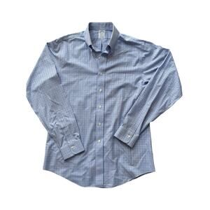 Brooks Brothers Regent 1818 Non Iron Cotton Blue Purple Plaid Button Up Medium